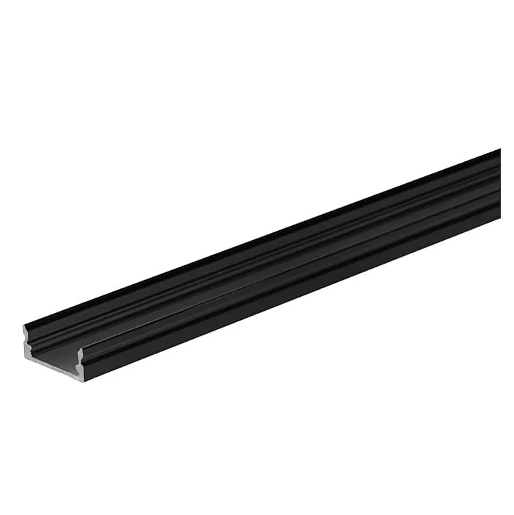 Set aluminijumski profil za LED trake 1m 17.5x7 mm crni LPR-1707/1-BK-SET