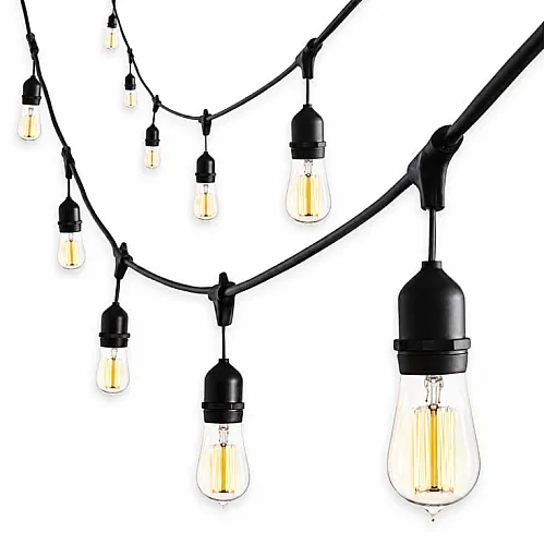 Svetlosni niz sa 20 LED sijalica E27 20 m 2700K IP44
