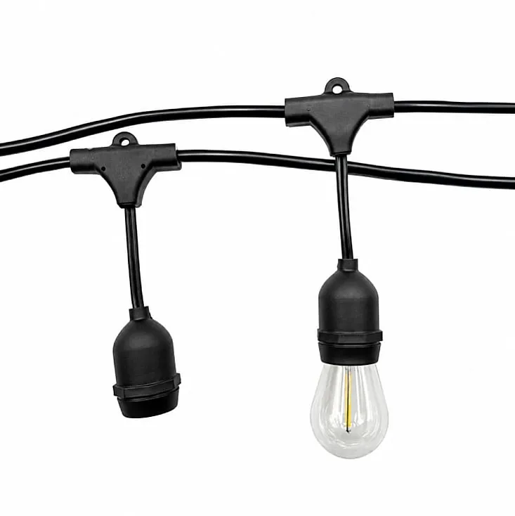 Svetlosni niz sa 20 LED sijalica E27 20 m 2700K IP44