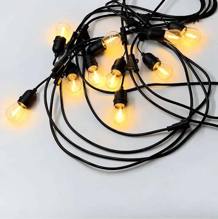 Svetlosni niz sa 20 LED sijalica E27 20 m 2700K IP44