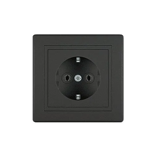 Dvopolna utičnica 16A 250V crna soft