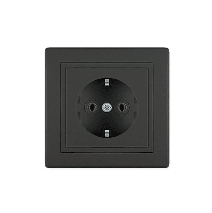 Dvopolna utičnica 16A 250V crna soft