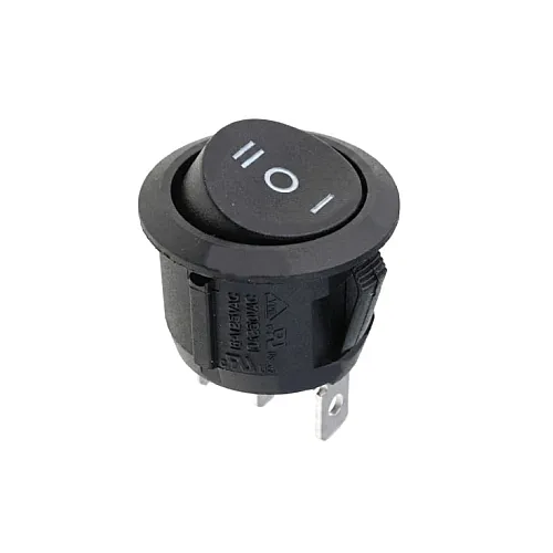 Okrugli crni prekidač 21mm, 3pola/3pina