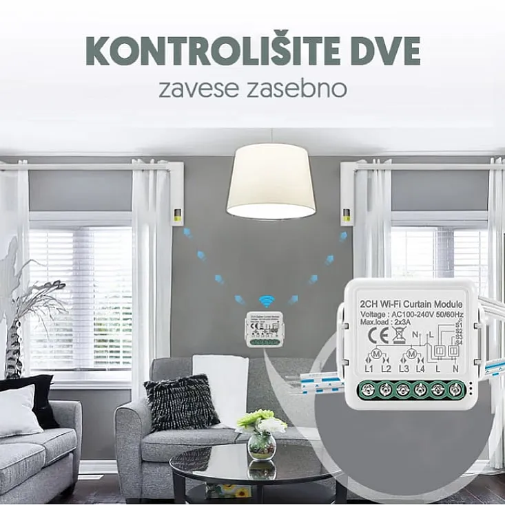 Wi-Fi smart modul za roletne 2x3A WFM-RL02
