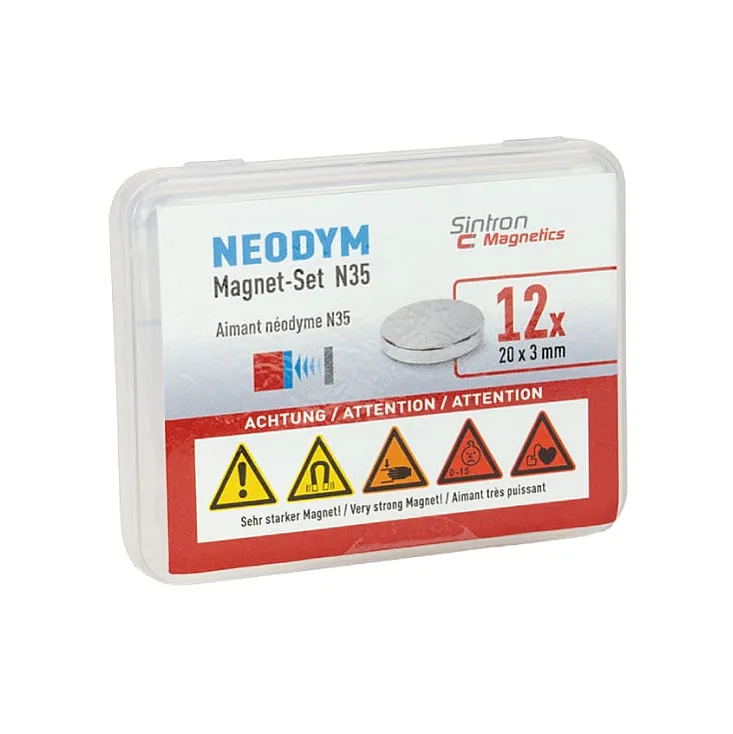 Neodijumski magnet N35 20x3mm 12 kom. BN208060