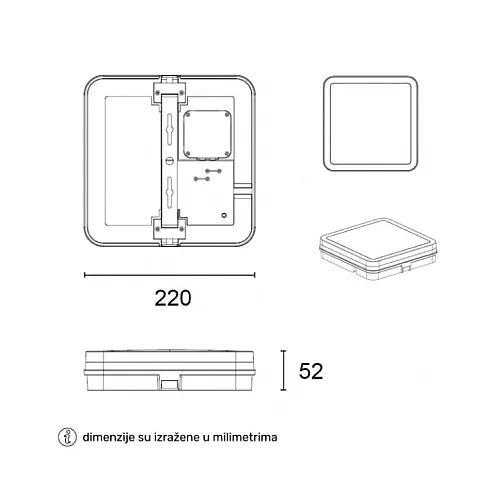 Bela LED plafonjera 18W, promenljiva boja svetla