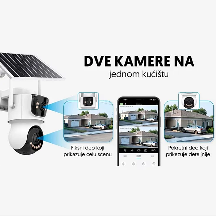 IP Wi-Fi solarna kamera sa dva objektiva, AOV 4MP WFIP-4094S