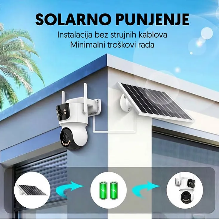 IP Wi-Fi solarna kamera sa dva objektiva, AOV 4MP WFIP-4094S