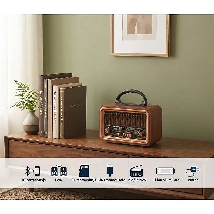 Prenosni retro Bluetooth radio 8069BT NS-8069BT