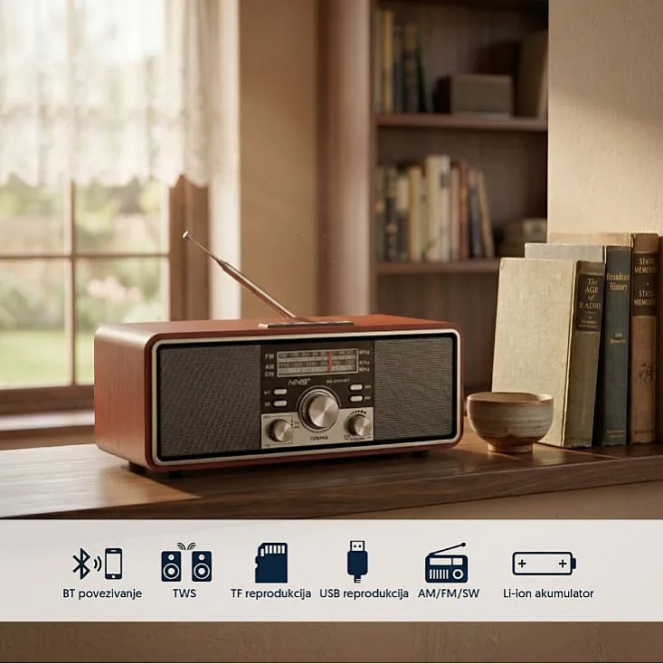 Retro Bluetooth radio 6681BT/B NS-6681BT/B