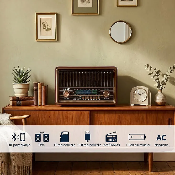 Retro RGB Bluetooth radio 8075BT/B NS-8075BT/B
