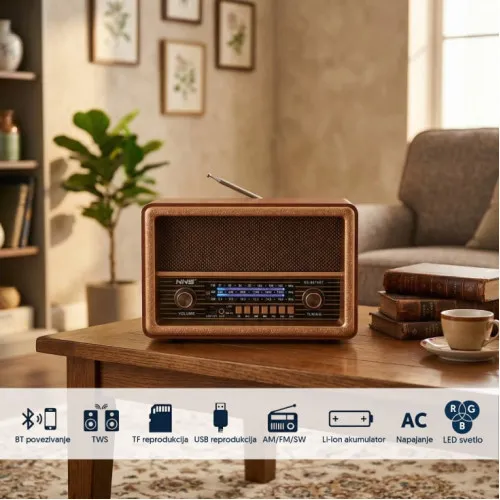 Retro RGB Bluetooth radio 8076BT NS-8076BT