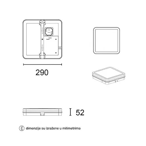 Bela LED plafonjera 24W, promenljiva boja svetla NORA24W/B