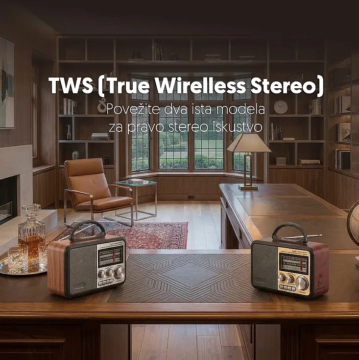 Prenosni retro Bluetooth radio 8897BT/C NS-8897BT/C