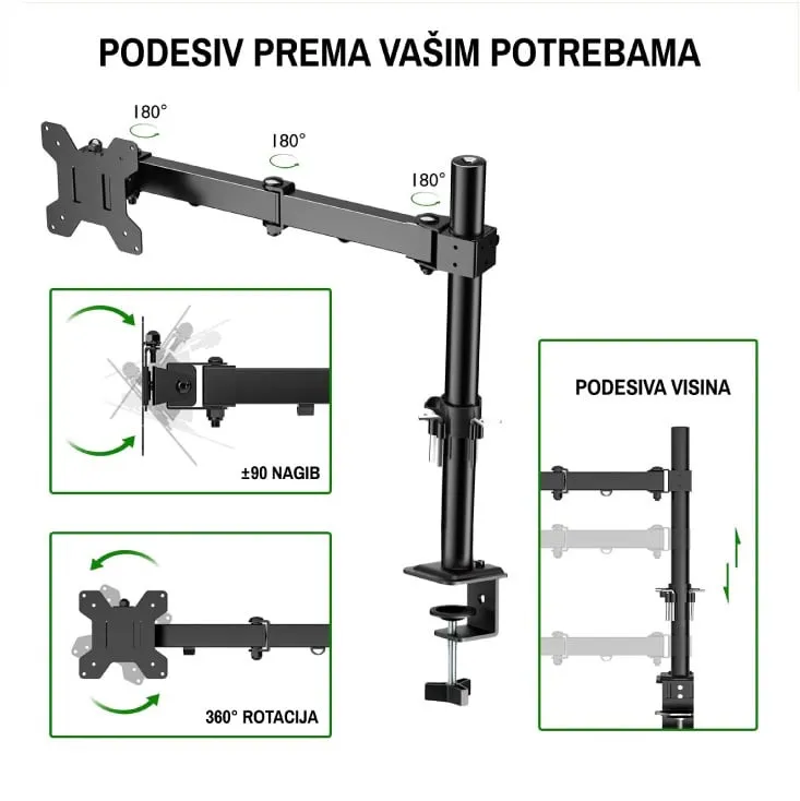 Stoni nosač za monitor 15" do 32", 8kg MHZ11
