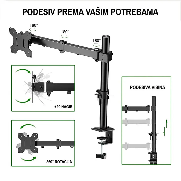 Stoni nosač za monitor 15" do 32", 8kg MHZ11