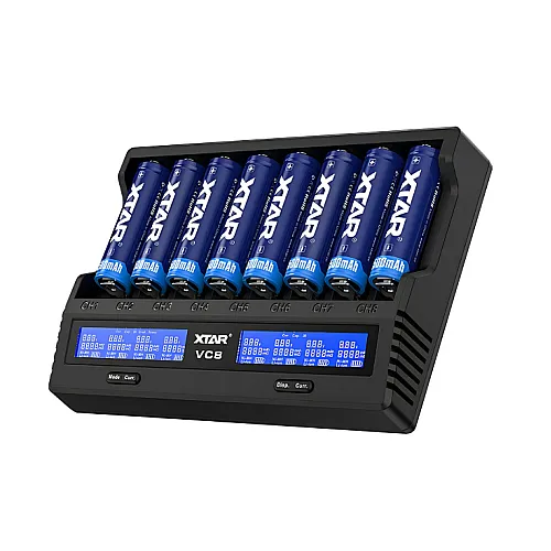 Univ. punjač akumulatora do 8 kom. sa displejem XTAR-VC8S