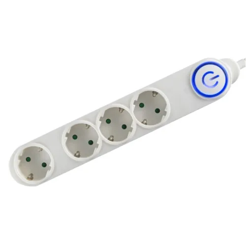 Razvodnik sa 4 mesta 5m 1.5mm2 + nožni prekidač NV04TK-5/WH/1,5