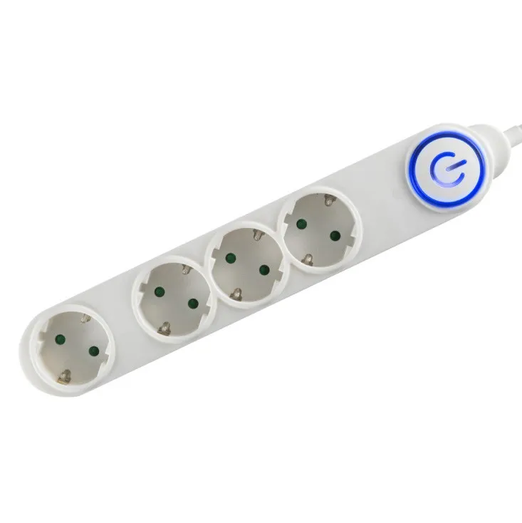 Razvodnik sa 4 mesta 1.5m 1.0mm2 + nožni prekidač NV04TK/WH