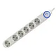 Razvodnik sa 6 mesta 1.5m 1.0mm2 + nožni prekidač NV06TK/WH