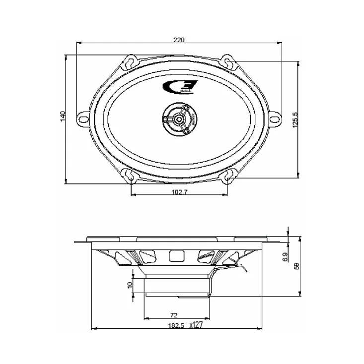 Auto zvučnici 5x7" 2x35W SXE-5725S