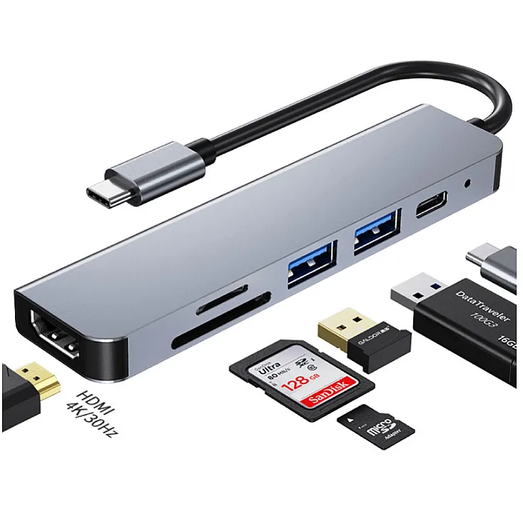 Tip C na HDMI, 2xUSB konvertor E55-075