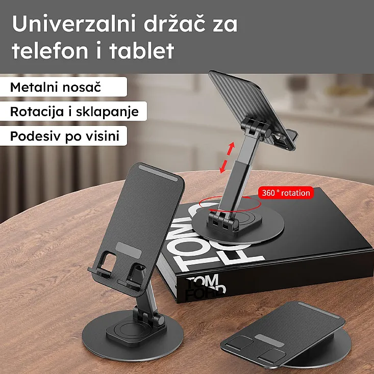 Stoni podesivi držač za mobilni i tablet MBS01/BK