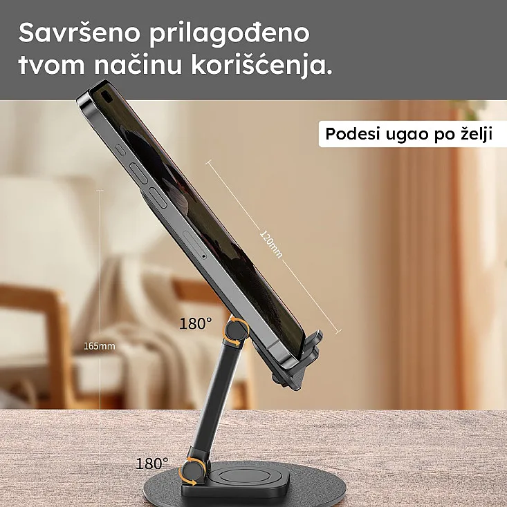 Stoni podesivi držač za mobilni i tablet MBS01/BK