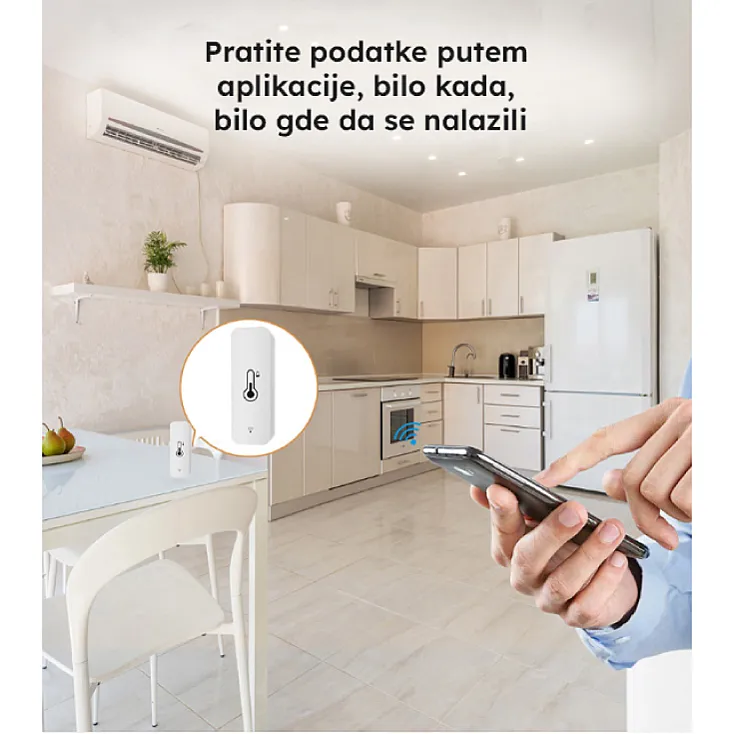 Wi-Fi smart termometar i higrometar -20°-60°C WFS-TH01