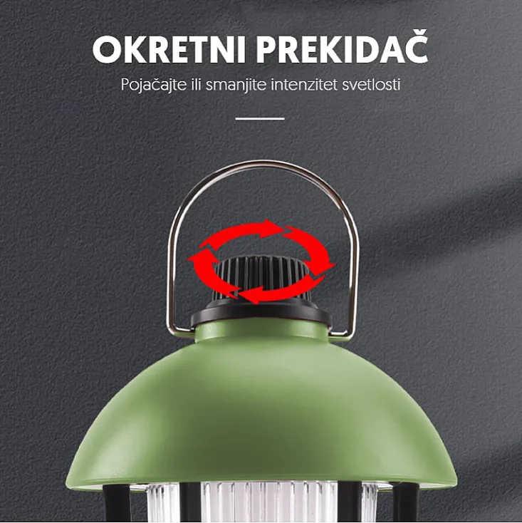 Prenosna LED punjiva lampa zelena 17417-5905GR