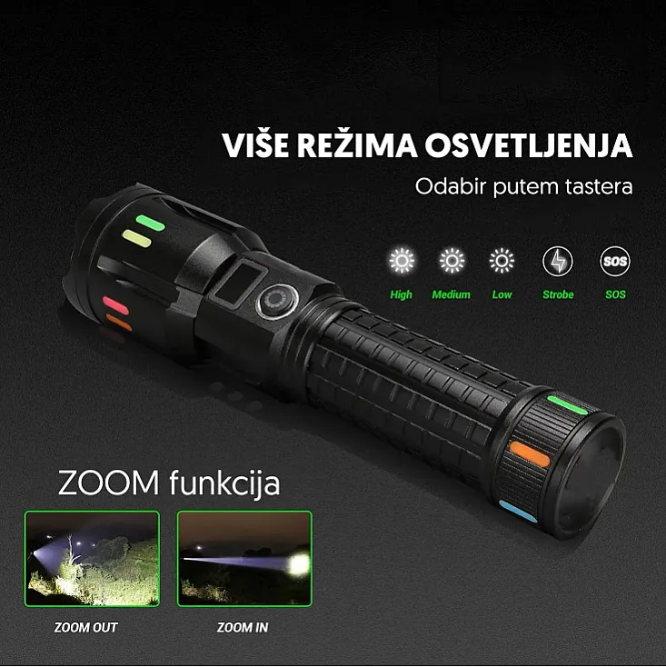 Punjiva LED baterijska lampa sa displejem 17417-5930