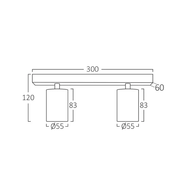 Braytron crna spot lampa 2xGU10 BH04-00821