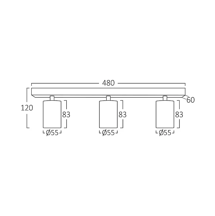 Braytron crna spot lampa 3xGU10 BH04-00831
