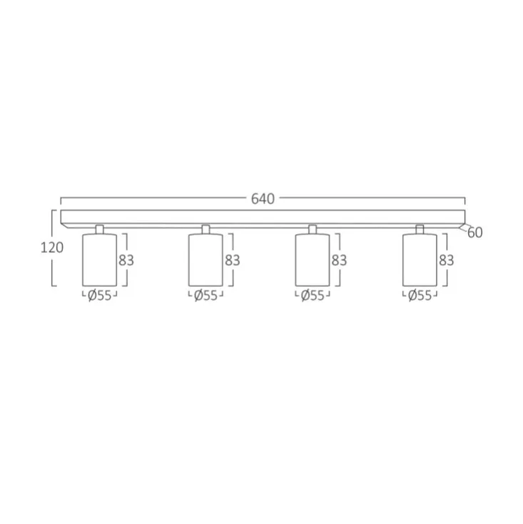Braytron crna spot lampa 4xGU10 BH04-00841