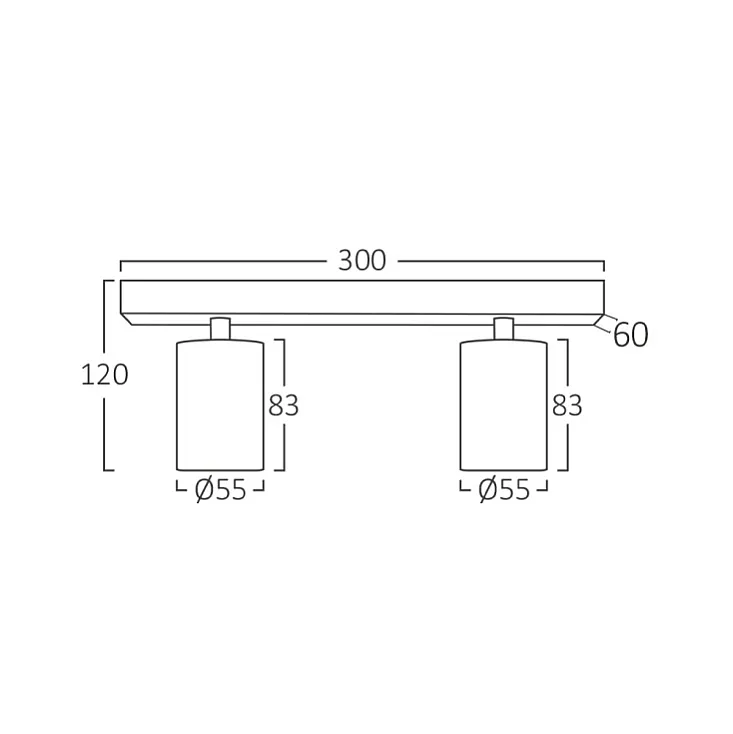Braytron bela spot lampa 2xGU10 BH04-00820