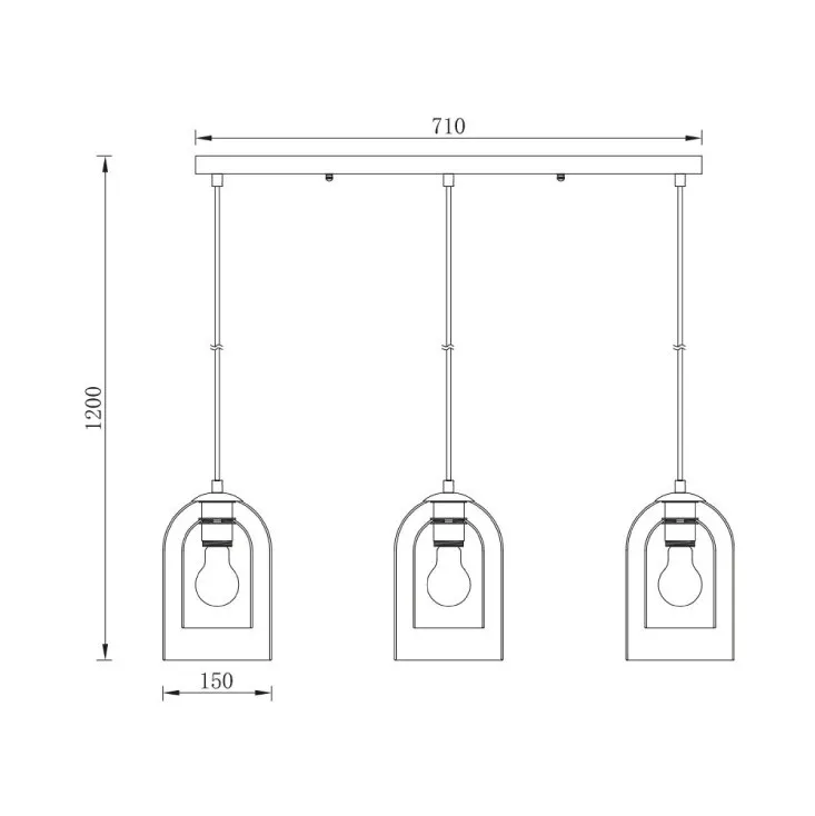 Braytron dim siva visilica 3xE27 BV01-00042
