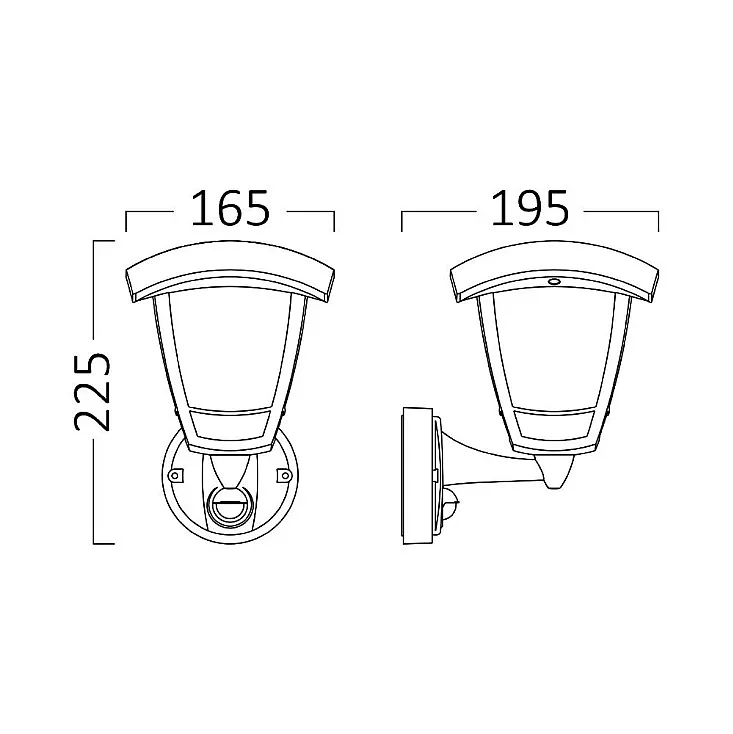 Braytron bela zidna lampa sa senzorom 1xE27 BG44-20300