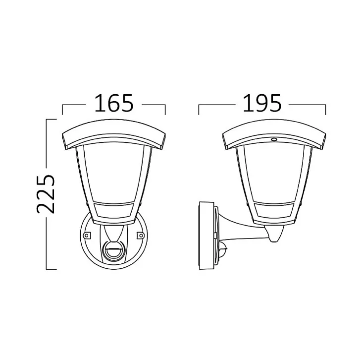 Braytron bela zidna lampa sa senzorom 1xE27 BG44-20300