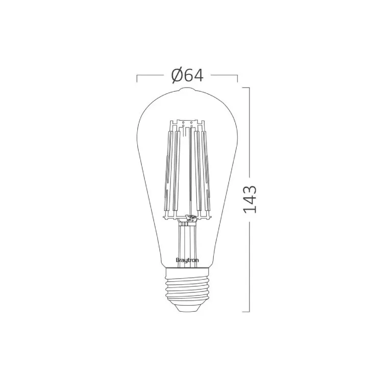 LED filament sijalica dim. 2200K 6W Braytron BB46-60620