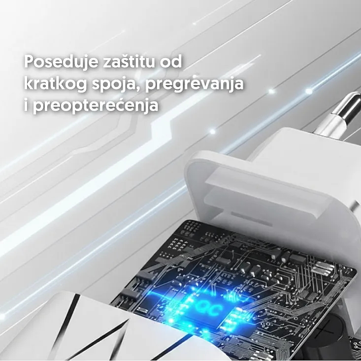 Univerzalni brzi punjač 1xPD Type-C + 1xQC USBP370