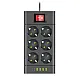 Razvodnik sa 6 mesta 2m 1.5mm2+pr. 4xUSB+2xtip C NV614U-2/BK