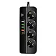 Razvodnik sa 4 mesta 2m 1.5mm2+pr. 4xUSB+tip C NV492U-2/BK