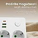 Strujni razdelnik 2 utič. + prekidač, 2xUSB+tip CNV86U/WH
