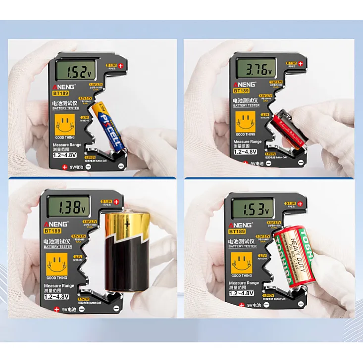 Tester baterija (AA,AAA,C,D),9V,Li-Ion,dugmaste BT-189