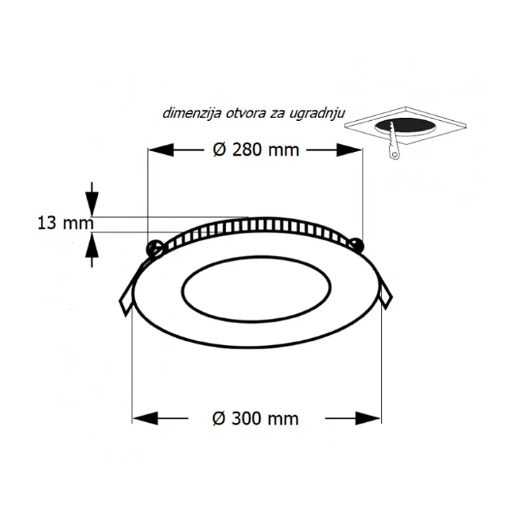 LED ugradna CCT panel lampa 24W KNC1-24W