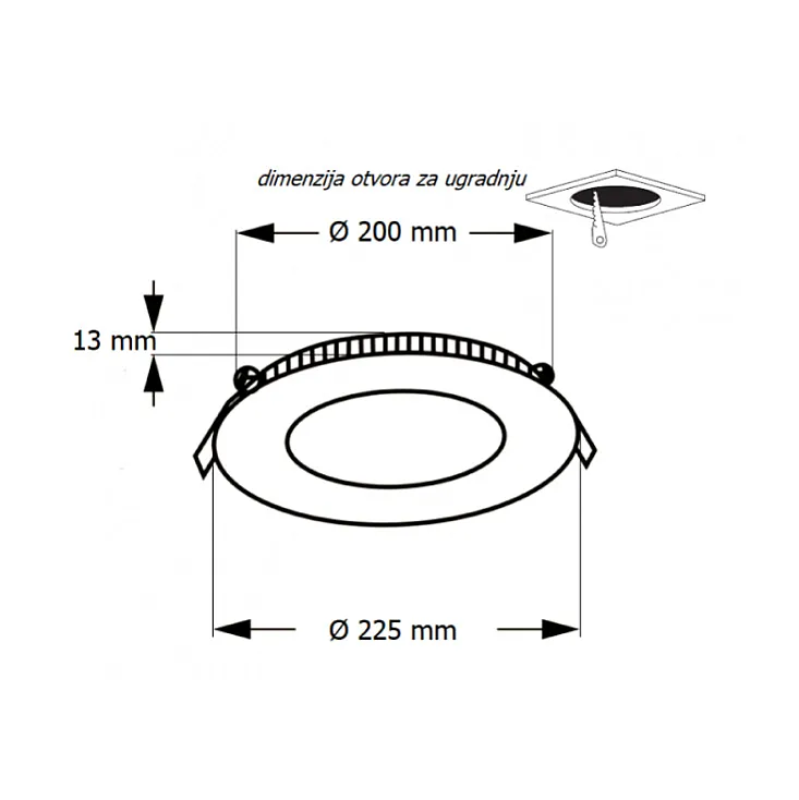 LED ugradna CCT panel lampa 18W KNC1-18W