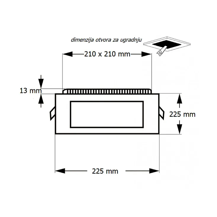 LED ugradna CCT panel lampa 18W KNS1-18W