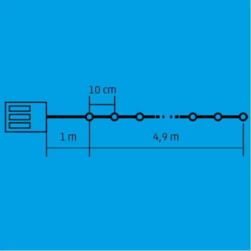 Lampice za jelku sa 50 toplo belih LED dioda MLC58/WW