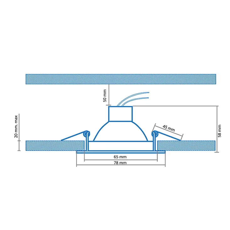 Ugradna rozetna + GU10 grlo R-S001/WH