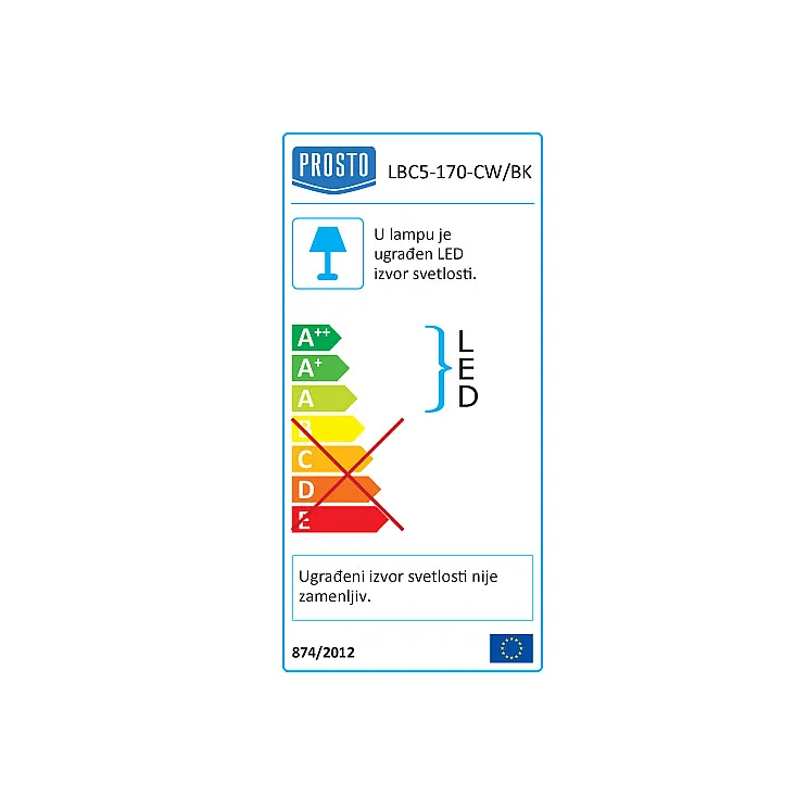 LED spoljna svetiljka 12W LBC5-170-CW/BK